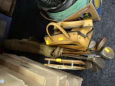 Vintage golf clubs, bowls etc