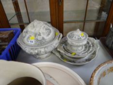 A quantity of Grecian statue Staffordshire dinnerware