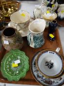 A nineteenth century ironstone pottery trio & sundry items of china