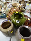 A pair of Portmeirion game pie tureens, stoneware pottery & duck hen on nest