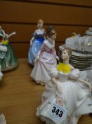 Three Royal Doulton figurines being 'Lucy - HN3653', 'Good Companion - HN3608' & 'Melissa - HN3977'