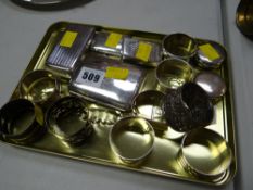 A good parcel of small silver items including boxes & napkin rings