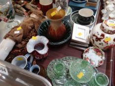 A Masons pottery jar & cover, sundry items of glassware, model doll etc