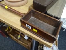 A antique mahogany offertory with turned handle