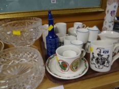 A quantity of Portmeirion pottery & two items of cut glass etc