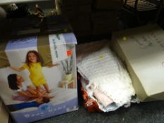 Quantity of throws, blankets & other fabric items plus a boxed single duvet
