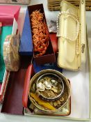 A quantity of costume jewellery & a small parcel of coral necklaces