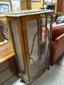 Vintage bow fronted display cabinet