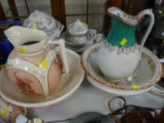 Two antique wash basin sets