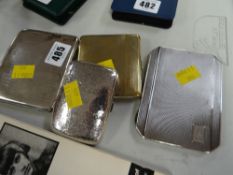 Three sundry silver cigarette cases & another