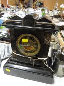 A Victorian slate & marble architectural mantel clock