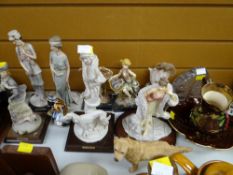 A parcel of modern figurines, a Carltonware Rouge Royale dish etc