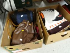 An Indian wall hanging together with a South American ethnic wall hanging / rug etc