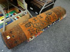 A colourful Persian rug & another brown ground Iranian rug