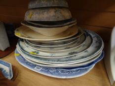 A quantity of Staffordshire platters & tureens