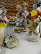 Three fancy porcelain figures