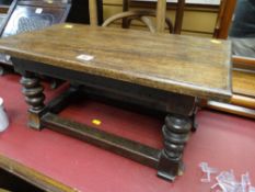 A turned & joined oak coffee table (damage)