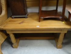 A modern pine Long John coffee table