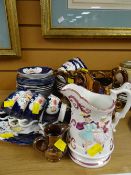 A quantity of gaudy Welsh china, copper lustre etc