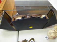 A foldout vintage ladies overnight vanity case