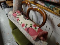 A pair of antique balloon back & cushion seated chairs