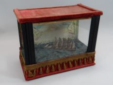 AN AUTOMATON OF A CLIPPER SHIP, the ship moving slowly to music in 'high