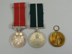 A GEORGE V ARMY MEDAL FOR MERITORIOUS SERVICE, not named; together with a 1914-19 medal to 600D A