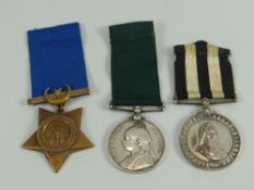 THREE UNNAMED VICTORIAN MEDALS comprising For Long Service in the Volunteer Force', Egypt 1882 and