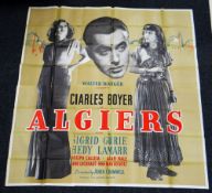 ALGIERS original cinema poster from 1938, poster is numbered, folded and in four sections, wear