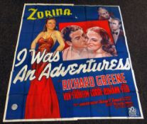 I WAS AN ADVENTURESS original cinema poster from 1940, poster is numbered, folded and in four