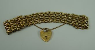 9CT FLAT LINK BRACELET, 20gms