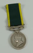 GEORGE VI TERRITORIAL MEDAL For Efficient Service, named to 3961381 PTE J R HARRIES ACC