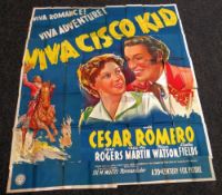 VIVA CISCO KID original cinema poster from 1940, poster is numbered, folded and in seven sections,