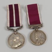 TWO MEDALS FOR SERVICE comprising Regular Army GV For Long Good Service and Conduct, named to