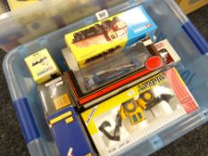 A BOX OF MIXED BOXED MODERN TOY VEHICLES