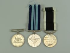 THREE GEORGE VI MEDALS For Service to New Zealand, Australia Service Medal, India 1939-45, none