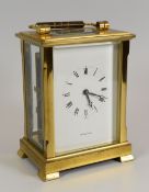 A TWENTIETH CENTURY OVERSIZE CARRIAGE CLOCK by Shortland Bowen, England, 15cms high (key with us)