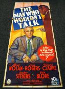 THE MAN WHO WOULDN'T TALK original cinema poster from 1940, poster is numbered, folded and in