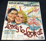 LOVELY TO LOOK AT original cinema poster from 1937, poster is numbered, folded and in four sections,