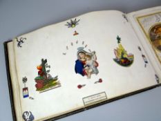 A VERY INTERESTING & TREASURED 1836 FRENCH SKETCH BOOK the pages carefully stuck with coloured