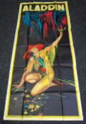 ALADDIN original poster from 1940, poster is folded and in two sections, wear around fold lines, 220