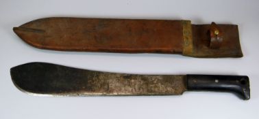 A WWII US ARMY MACHETE BY LEGITIMUS & COLLINS No. 1250 dated 1943 to the blade, with ebonised handle
