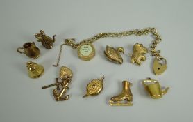 CHARM BRACELET & CHARMS, 31.8gms