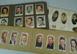 TWO CIGARETTE CARD ALBUMS & AN A & B C CHEWING GUM ALBUM & CONTENTS