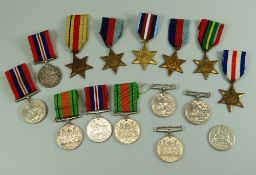 A PARCEL OF UNNAMED GEORGE VI SERVICE MEDALS including 6 x Stars, 5 x Defence Medals and 4 x 1939-