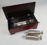 A ROSEWOOD SWISS MUSIC MUSIC BOX by Mermod with marquetry lid and exterior winding, mechanism marked