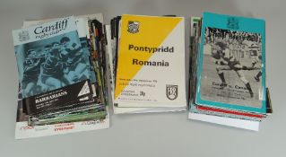 A COLLECTION OF LATE TWENTIETH CENTURY / MODERN RUGBY PROGRAMMES FOR WELSH CLUB RUGBY - mainly