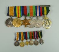 A BAR OF SIX GEORGE V / GEORGE VI MEDALS comprising GV 1914-1918, GV 1914-1919 both named to 2 LIEUT