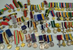 A LARGE QUANTITY OF MEDAL MINIATURES, BARS & RIBBONS etc