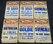 BILL POSTERS a selection of thirty six from the 1930's all from the Olympia theatre Cardiff, 76 x
